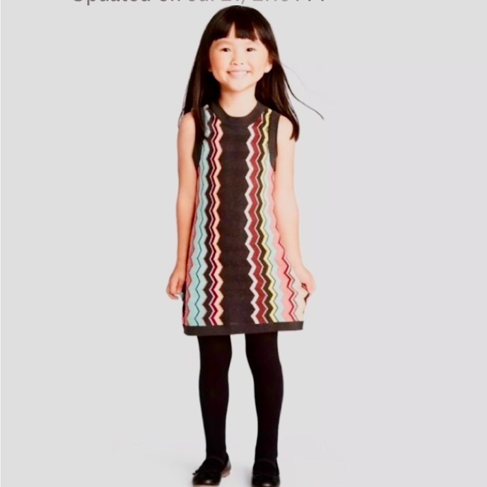 Colorful Zigzag Patterned Kids Sleeveless Top